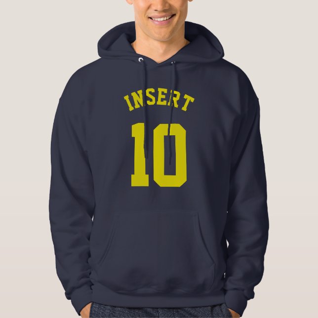 Navy & Yellow Adults | Sports Jersey Design Hoodie (Front)