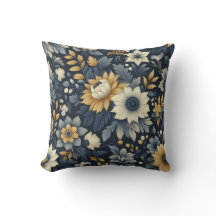 Navy, yellow and grey floral pattern