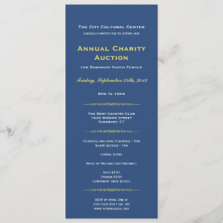 Navy yellow business gala event corporate long invitation