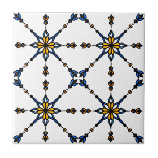 Navy, Yellow, Orange and White Mediterranean Tiles