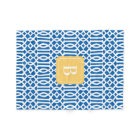 Navy & Yellow Trellis | Fleece Blanket