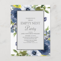 Navy Yellow White Floral Leaves Empty Nest Party