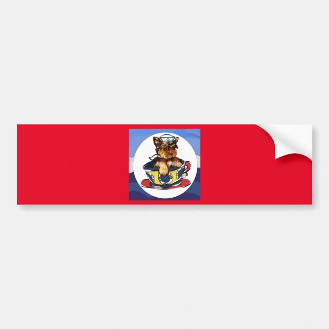 Navy Yorkie Poo Bumper Sticker (Front)