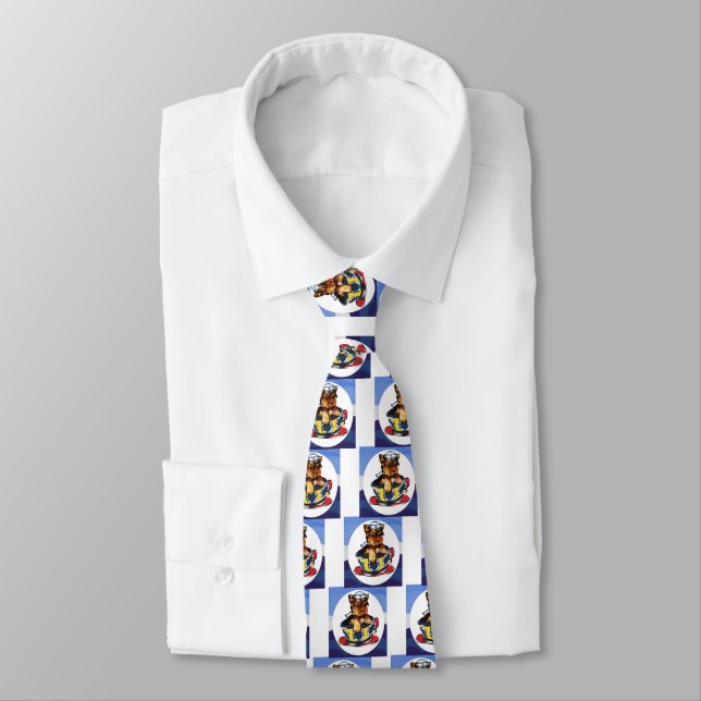 Navy Yorkie Poo Tie (Tied)