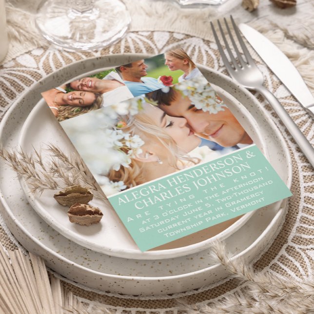 Navy Your Photo Typography Wedding Invitations (Creator Uploaded)