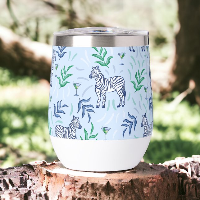 Navy Zebra Martinis Blue Preppy  (Creator Uploaded)