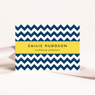 Navy Zigzag, Navy Chevron, Geometric Pattern Business Card