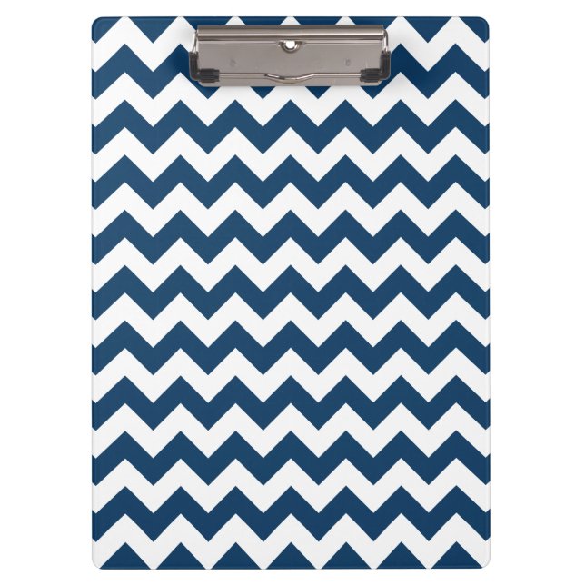 Navy Zigzag, Navy Chevron, Geometric Pattern Clipboard (Front)
