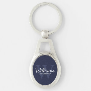 Navyh Personalised Script Groomsmen Name&Monogram Key Ring