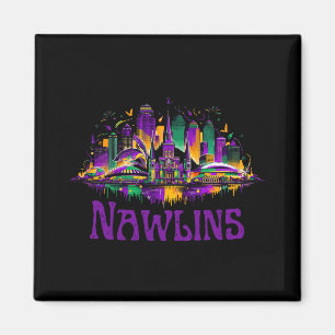 Nawlins New Orleans Cityscape Mardi-gras Souvenir  Magnet