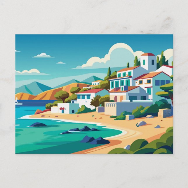 Naxos Greece  Beach Travel Postcard (Front)