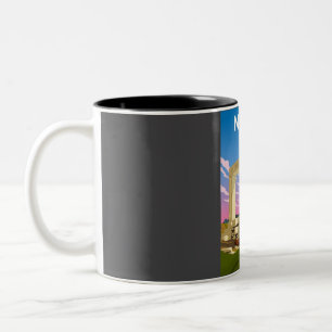 Naxos Greece Daytime Ancient Ruins Travel Poster Two-Tone Coffee Mug