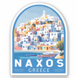 Naxos Greece Illustration Travel Art Vintage