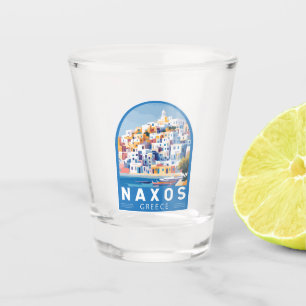 Naxos Greece Illustration Travel Art Vintage Shot Glass