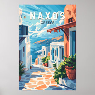 Naxos Greece Travel Art Vintage Poster