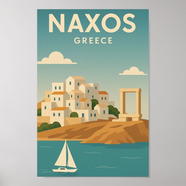 Naxos Greece Vibrant minimalist Poster (Front)