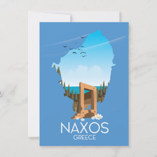 Naxos Map Greek travel poster. Invitation