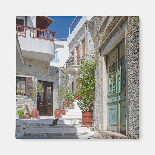 Naxos Village Cat Magnet (Front)
