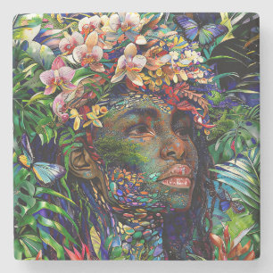 “Nayari” - Jungle Mirage - Women In Amazonia   Stone Coaster