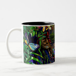 “Nayari” - Jungle Mirage - Women In Amazonia   Two-Tone Coffee Mug