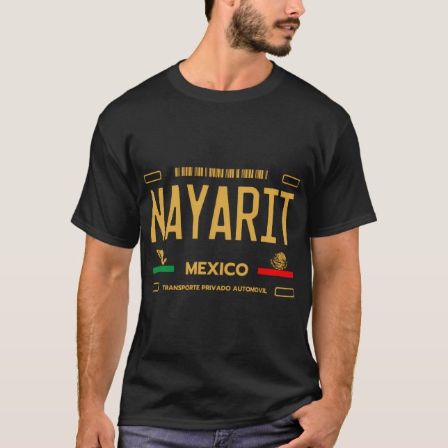 Nayarit Mexico License Plate Aesthetic Nayarit T-Shirt (Front)