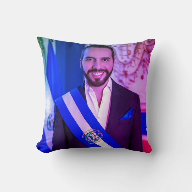 Nayib Bukele, President of El Salvadore Cushion (Front)