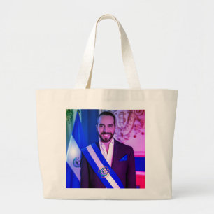 Nayib Bukele, President of El Salvadore Large Tote Bag