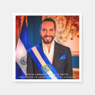 Nayib Bukele, President of El Salvadore Napkin