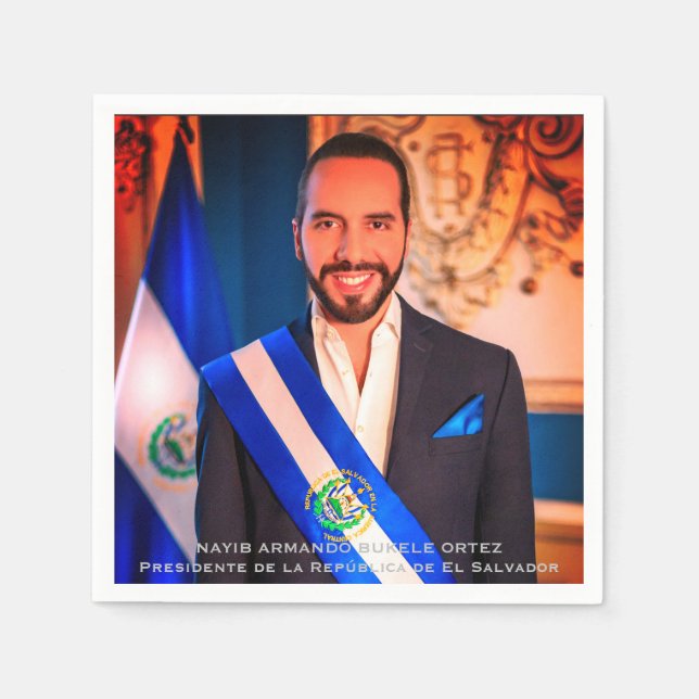 Nayib Bukele, President of El Salvadore Napkin (Front)