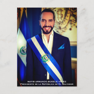 Nayib Bukele, President of El Salvadore Postcard