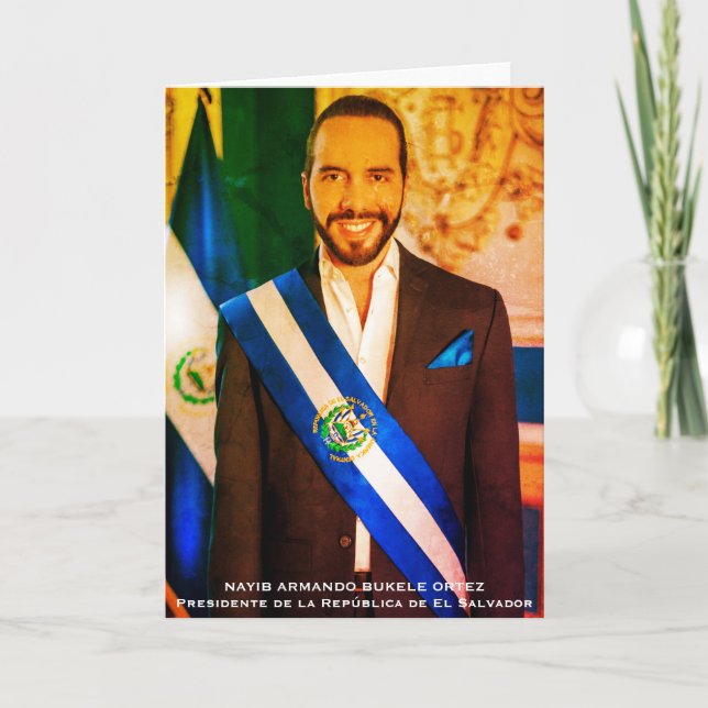 Nayib Bukele, President of El Salvadore Thank You Card (Front)
