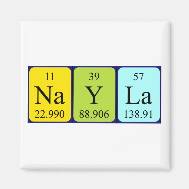 Nayla periodic table name magnet (Front)
