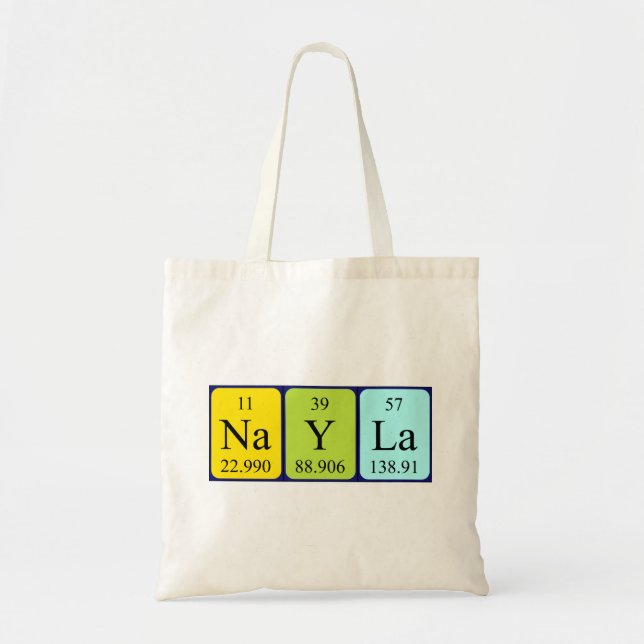 Nayla periodic table name tote bag (Front)
