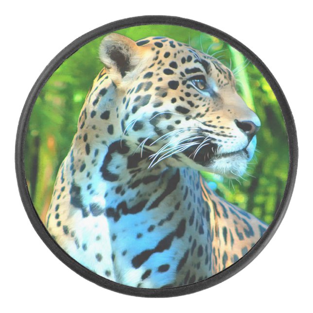 Nayla the Jaguar Hockey Puck (Front)