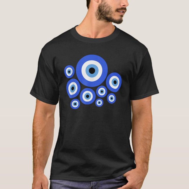 Nazar Amulet Good Luck Greek Evil Eye  T-Shirt (Front)