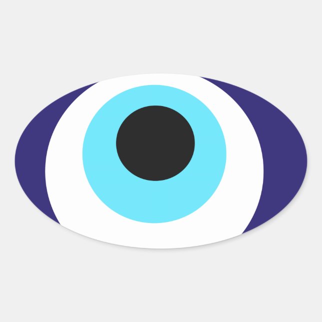 Nazar amulet (nazar boncuğu) oval sticker (Front)