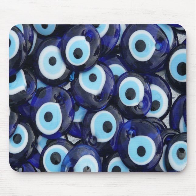 Nazar Amulets Evil Eye Stones Blue Pattern Mouse Mat (Front)