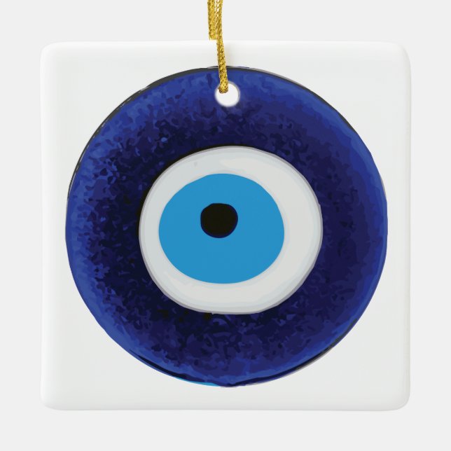 Nazar Evil Eye Protection Symbol Ceramic Ornament (Front)