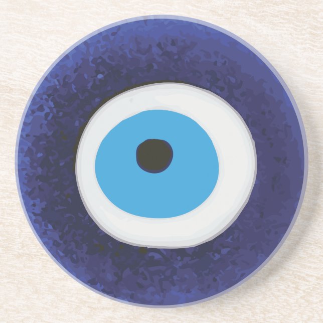 Nazar Evil Eye Protection Symbol Coaster (Front)