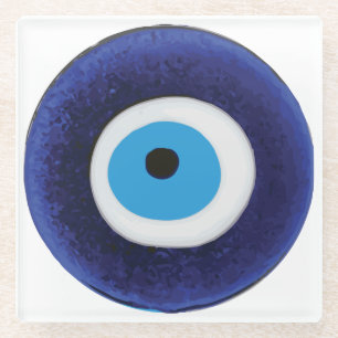 Nazar Evil Eye Protection Symbol Glass Coaster
