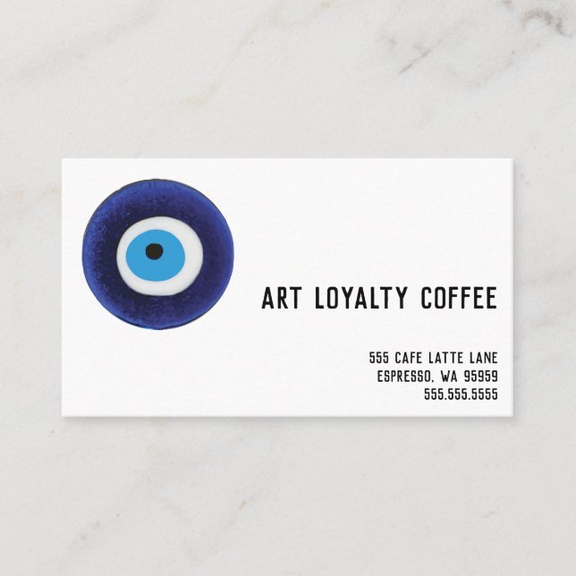Nazar Evil Eye Protection Symbol Loyalty Card (Front)
