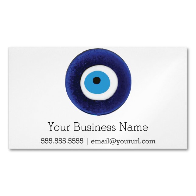 Nazar Evil Eye Protection Symbol Magnetic Business Card (Front)