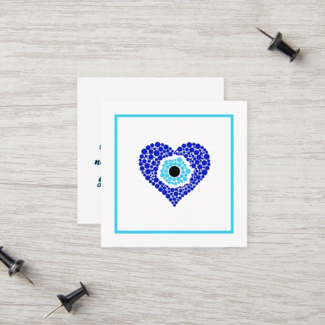 Nazar Heart Thank You Pass Along Cards (Front/Back In Situ)