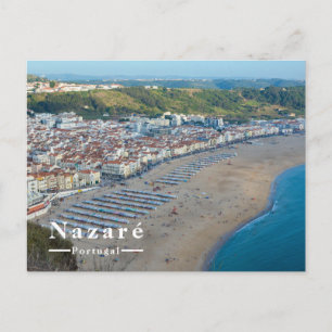 Nazaré Beach Portugal Scenic Coastal Town Holiday Postcard