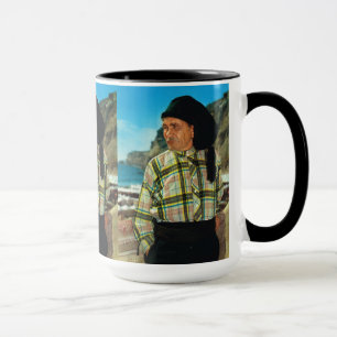 Nazare, Portugal, fisherman on the beach Mug