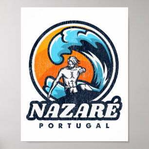 Nazare Portugal Surfing Competition Vintage Surf S Poster