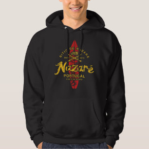 Nazare Portugal Vintage Surfing 498 Hoodie