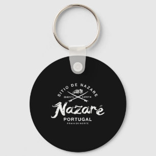 Nazare Rtugal Vintage Retro Surfing 988 Key Ring