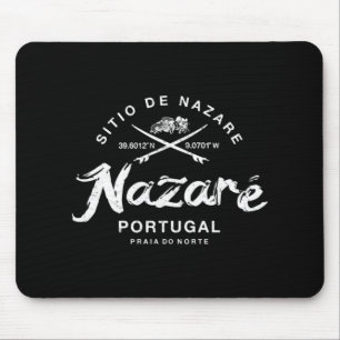 Nazare Rtugal Vintage Retro Surfing 988  Mouse Mat