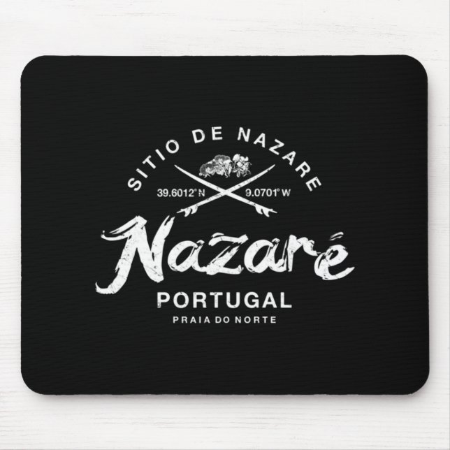 Nazare Rtugal Vintage Retro Surfing 988  Mouse Mat (Front)